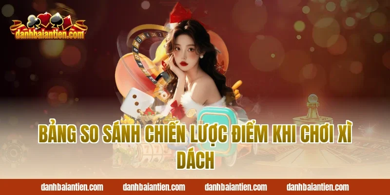 Bảng so sánh chiến lược điểm khi chơi xì dách
